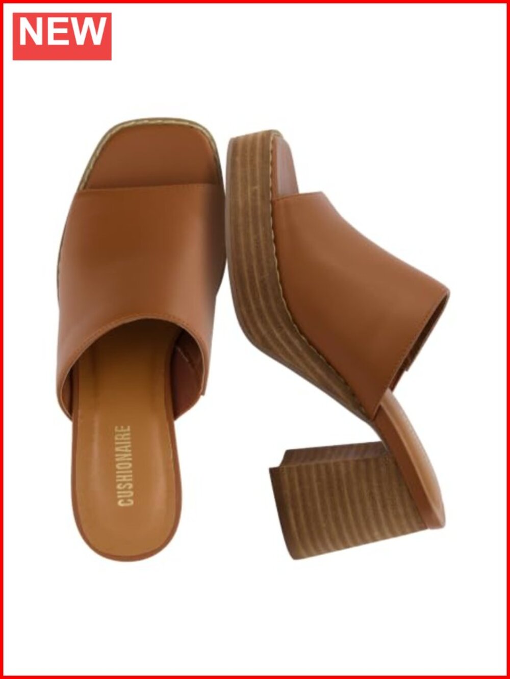 Vegan Leather Heeled Sandal Memory Foam Ankle Strap 2.75 Inch Heel